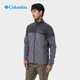 Columbia Outdoor Men's Simple Stand Collar Fashion Jacket Warm and Comfortable Fleece Jacket AE0560 023 City Gray and Shark Black L(180/100A)