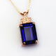 Anmi Love Double Yingxi rectangular tanzanite sapphire pendant necklace women's accessories jewelry color treasure 925 silver plated white gold main stone 12X16mm with chain
