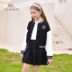 YEEHOO girls suit children's jacket baseball uniform skirt two-piece spring sports college style clothes black 140