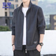 ROMON jacket men's autumn and winter jacket men's casual fleece jacket trendy polar fleece top men's dark gray XL