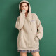 Manrufen hooded sweatshirt for women 2022 spring Korean fashion loose short women's Harajuku style solid color simple jacket ins trend ZSFMWX0039 apricot L