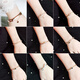 DR-FLVVS Color Gold Bracelet Korean Style Heart Girl Simple Roman Numeral Rose Gold Korean Bracelet Black Four-Leaf Clover
