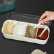 Meal General Seasoning Box Seasoning Jar with Spoon Kitchen Household Seasoning Storage Box Seasoning Utensils Salt Storage Box Simple Three-Gate Seasoning Box (Cream White)