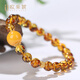 OUCERNY flower amber bracelet natural amber beeswax round beads multi-treasure single circle diy bracelet Baltic inscription gift
