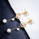Qlady temperament tassel earrings for women 2024 new temperament high-end imitation pearl earrings light luxury silver needle letter earrings
