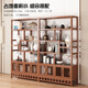 Wen Xinfu Bo ancient rack Duobao Pavilion tea display cabinet living room new Chinese style storage rack ancient ornaments cabinet bookshelf storage bold reinforcement damage compensation six layers 80 long simple style thickened laminate