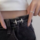 Dai Yan's four-pointed star waist-tightening artifact buckle jeans waist-tightening artifact pants waistline can be changed to a smaller size without punching and can be adjusted without sewing. Four-pointed star waist-cinching buckle, silver + black 2 pairs