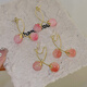 Shufen pierced earrings high-end pink fruit tassel ear clips for women 2025 new light luxury niche mosquito coil disc earrings E3568 pink tomato ear clips
