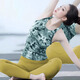 Shuangxiu yoga clothing top for women new high-end Chinese style tie-dye sports vest professional Pilates fitness suit dark green top XL 120-135