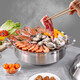 Hushen 40cm seafood steam pot, sauna pot, steam cage steamer, steam hot pot soup pot, stainless steel induction cooker steam pot, seafood steam pot, 2 layers, 40cm, thickened, resistant to falling, multi-purpose in one pot
