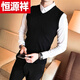 Hengyuanxiang (HYX) men's V-neck wool vest, Korean style sleeveless woolen sweater, sweetheart neck slim vest sweater, thick youth, high-end brand special price, broken code, light gray, high-end brand, special price, broken code M