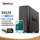 群晖（Synology）DS124NAS搭配1块4TB群晖HAT3300硬盘套装