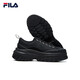 FILA Women's Canvas Shoes LAVA Fat Fat Sole Thick High Sole Increased Shoes Canvas Shoes Casual Shoes Black-BK 38.5