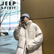 JEEP SPIRIT winter down jacket men's American trend 2024 new trendy student loose large size stand-up collar thickened jacket black stand-up collar normal size XL recommended 135-150Jin Jin equals 0.5 kg