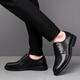 Portures leather shoes men's British lace-up business casual formal shoes lightweight derby work shoes for men 5522 black 42