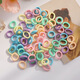 Qianbaolai Japanese and Korean high elastic rope candy color children's hair ties hair accessories seam towel simple rubber band 1# towel ring spring color 50 pieces