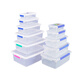 
Plastic fresh-keeping box rectangular transparent sealed box with lid large commercial storage box kitchen storage [9901] Thickened high seal 22 liters 52.5*36*16