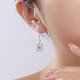 Yuan Shengfu's new PT950 fashionable square filigree platinum ear hooks platinum earrings earrings earrings 3.67 g