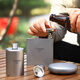 Le Hongjun imported from Japan outdoor high-end pure titanium wine bottle mini portable personalized mountaineering camping liquor bottle pure titanium square flat wine bottle 200ml