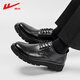 Pull-back leather shoes for men, business British style derby shoes, formal black casual shoes, lace-up soft soles, versatile men's shoes for grooms