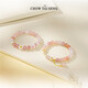 CHOW TAI SENG Agate Peach Blossom Bracelet Silver Women's Light Luxury Design Jewelry Birthday Gift for Girlfriend Vitality Peach Blossom Bracelet