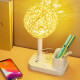 Qingjun takraw table lamp bedroom atmosphere ins girl starry sky projection bedside lamp socket wireless charging sleep night light ordinary style + voice control dimmer switch