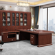 KESENGE boss desk executive desk new Chinese style executive desk executive manager desk office desk desk and chair combination single table + long auxiliary cabinet 1.8 meters