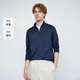 Navigare Zhang Xincheng's same style small sailing half open collar sweatshirt autumn new simple casual long-sleeved men's base shirt navy blue XL