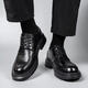 XO leather shoes for men, first-layer cowhide, 2025 autumn and winter formal business derby shoes, lace-up suit shoes, men's shoes, black 42