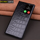 Yunxuan [maßgeschneidertes Leder] Geeignet für Samsung S24ultra Mobiltelefon Fall Intelligent ruhende Flip S25ultra Full-inclusive Anti-Fall-High-End-Business-Leder-Schutzhülle [Cyan kleines Krokodilmuster] Tipps: Samsung S25-Serie keine Fenster hat keine Fenster