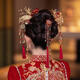 Babu Duo Xiuhe tiara ancient costume 2024 new new Chinese style bride super fairy red tassel hairpin wedding dress accessories red hair accessories set