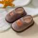 Lekali children's cotton slippers for small and medium-sized children in winter warm indoor soft-soled cotton slippers fine fluff baby non-slip heel cotton shoes light brown plus velvet 14 suitable for feet 12.9-13.8cm long