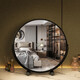 Perfeden Bedroom Mirror HD Smart Makeup Mirror with Light LED Dressing Mirror Desktop Charging Desktop Dressing Makeup Mirror Makeup Mirror Beauty Mirror Desktop Cylindrical Mirror Classic Black Diameter 45 (Plug-in Version)
