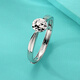 Yuan Shengfu's new PT950 fashionable round imitation diamond platinum ring, versatile platinum ring for women, 2.59 grams