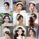 DYN bridal headdress, forest white headband, fairy fabric handmade hair accessories, Korean wedding main wedding dress accessories 8#