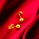 Putino Hong Kong 9999 True Gold Classic Earrings for Women 1 8k Color Temperament Gold Earrings New 2025 Jewelry Women's Glossy Peas Large Size