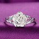 Jiuchangshi 990 sterling silver rose silver ring for women, mother style temperament ring birthday gift for girlfriend, 990 pure silver, opening adjustable