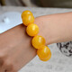 Fat Donglai's same style beeswax bracelet chicken fat yellow amber men's single circle bracelet women's old honey round beads 20mm 12 pieces