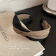 Morning Star Retro Coffee Color Twist Headband 2025 New Hair Cave Headband Hairpin Girls High-end Western Style Fashionable Hairband White Brown Spliced Hairband