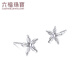 Lukfook Jewelry Platinum 950 Flower Yang Platinum Stud Earrings for Gift Price L19TBPE0011 1.18g (including labor cost 123 yuan) with silicone ear plugs