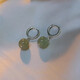 VTL Natural Hetian Jade Earrings Women's S925 Silver Ear Buckle Light Luxury Ear Care New Summer Slimming Ear Care Birthday Gift A Pair of Earrings Lake Green