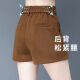 
AHKA high-waist shorts for women loose outerwear skirt fake two-piece autumn and winter new style slimming fashionable skirt women's pants black 7027 M 95-105Jin [Jin equals 0.5 kg]