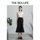 THE SEA LIFE欧海一生鱼尾小黑裙女秋包臀半身裙12350 黑法师 XL