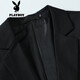 Playboy suit, men's casual suit, black jacket, formal groomsman suit, groom's wedding three-piece suit, 801 two-button black suit, suit + trousers 175A