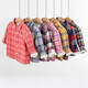 DAVE&BELLA velvet plaid girls' shirts children's shirts boys' long-sleeved tops autumn and winter bottoming shirts baby winter middle and large children red plaid 110 cm (5Y (recommended height 100-110cm))