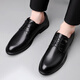 Portures leather shoes men's British lace-up business casual formal shoes lightweight derby work shoes for men 5522 black 42