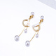 Qlady temperament tassel earrings for women 2024 new temperament high-end imitation pearl earrings light luxury silver needle letter earrings
