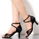 Rote Tanzschuhe 12190 Lateinschuhe Yingpu High Satin Cross Style Tanz Indoor Cha Cha Rumba Übungsschuhe Schwarz 35