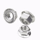 Jishuo 304 stainless steel flange nut/DIN6923 hexagonal flange cap anti-slip nut M4/M5 M20 M12 1 piece