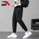 ANTA sweatpants men's summer casual running trousers, leggings basketball pants, ice silk quick-drying pants, fitness pants for men-1 basic black/single label/knitted [store manager recommendation] L/175